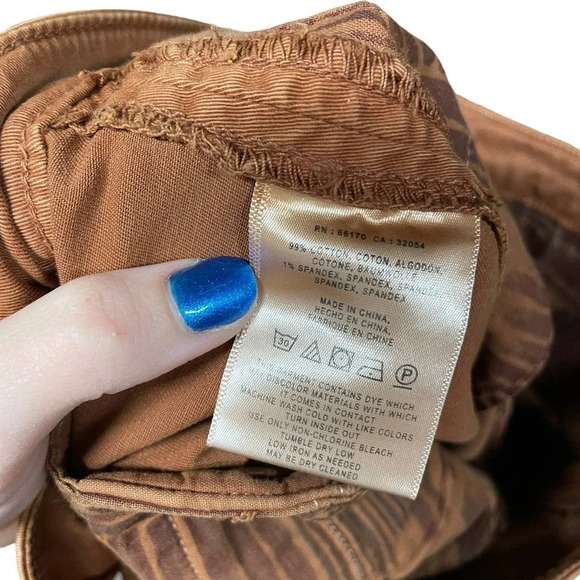 Anthropologie Pilcro Relaxed‎ Chino Pants Trouser Velvet Side Stripe Tan Size 28 - Picture 8 of 9